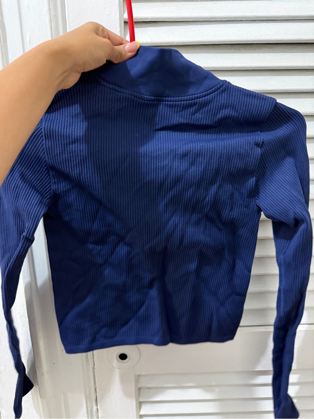 GUESS Navy Ribbed Half-Zip - Picture 3 of 3